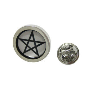 Bordered Pentagram Star Design Lapel Pin